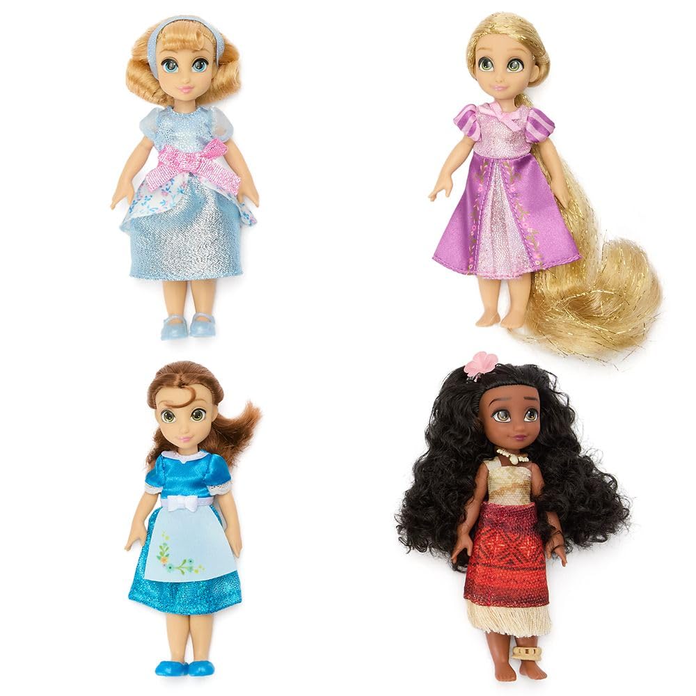 Disney Store Official Once Upon a Story Collection Mini Doll Gift Set - 9 Collectible Disney Princess Dolls: Cinderella, Ariel, Belle, Tiana