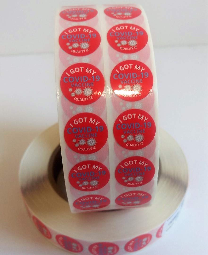 0.75" I Got My COVID-19 Vaccine, Stickers (Red, 100/roll)