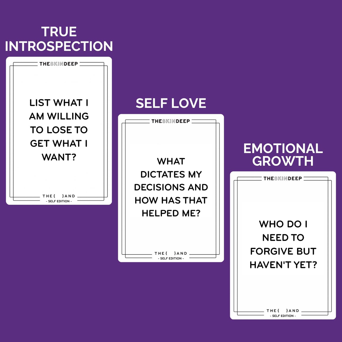 {THE AND} Self Love Edition - 199 Self Reflection Cards to Improve Self Awareness - Self Care Question Card Deck to Prompt Mindfulness & Meditation