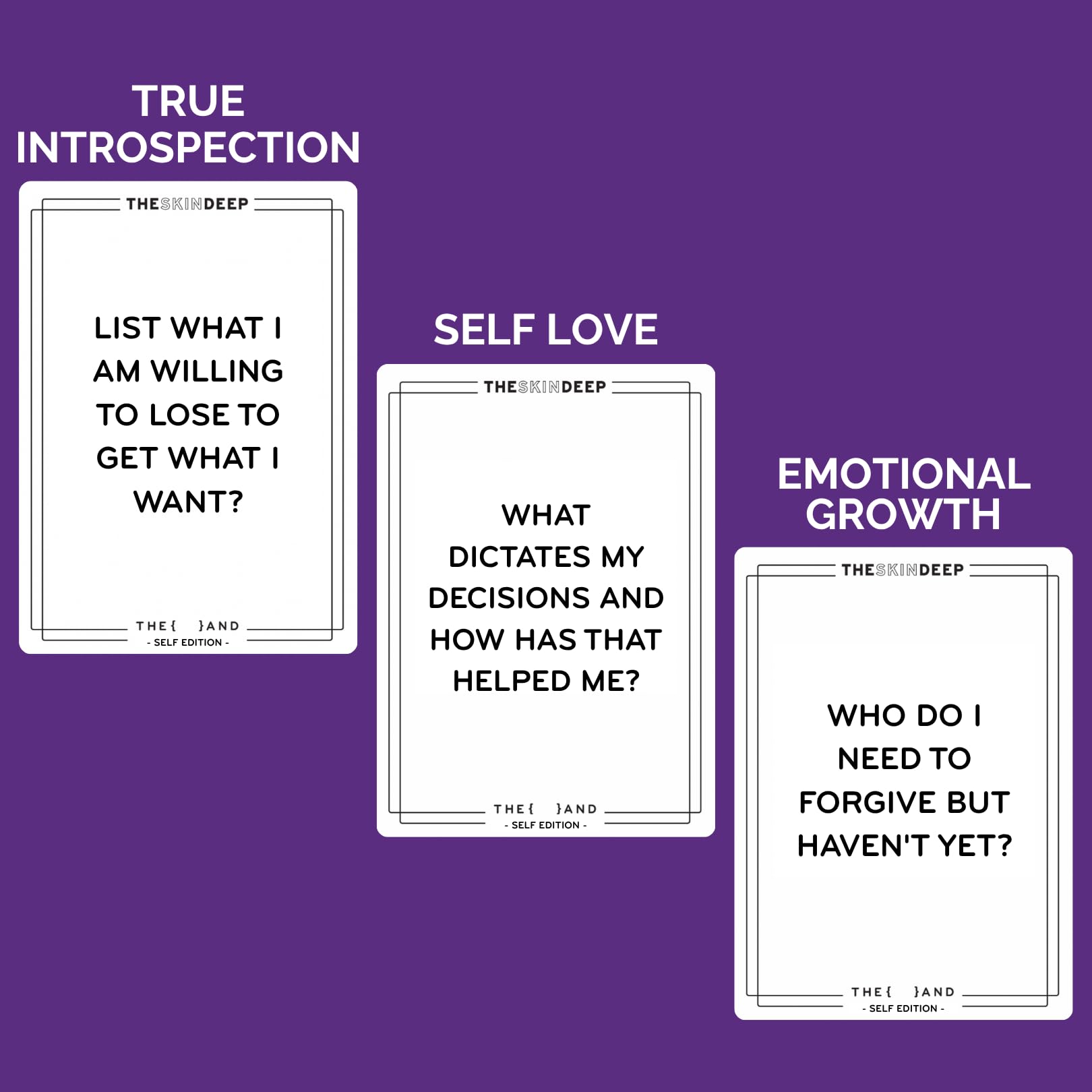 {THE AND} Self Love Edition - 199 Self Reflection Cards to Improve Self Awareness - Self Care Question Card Deck to Prompt Mindfulness & Meditation