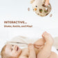 ChooKaChoo 2-in-1 Baby Teething Rattle Toy, Sensory Grasping Teether for Infants 3-12 Months, 100% Food-Grade Silicone, Easy to Hold, Soothing