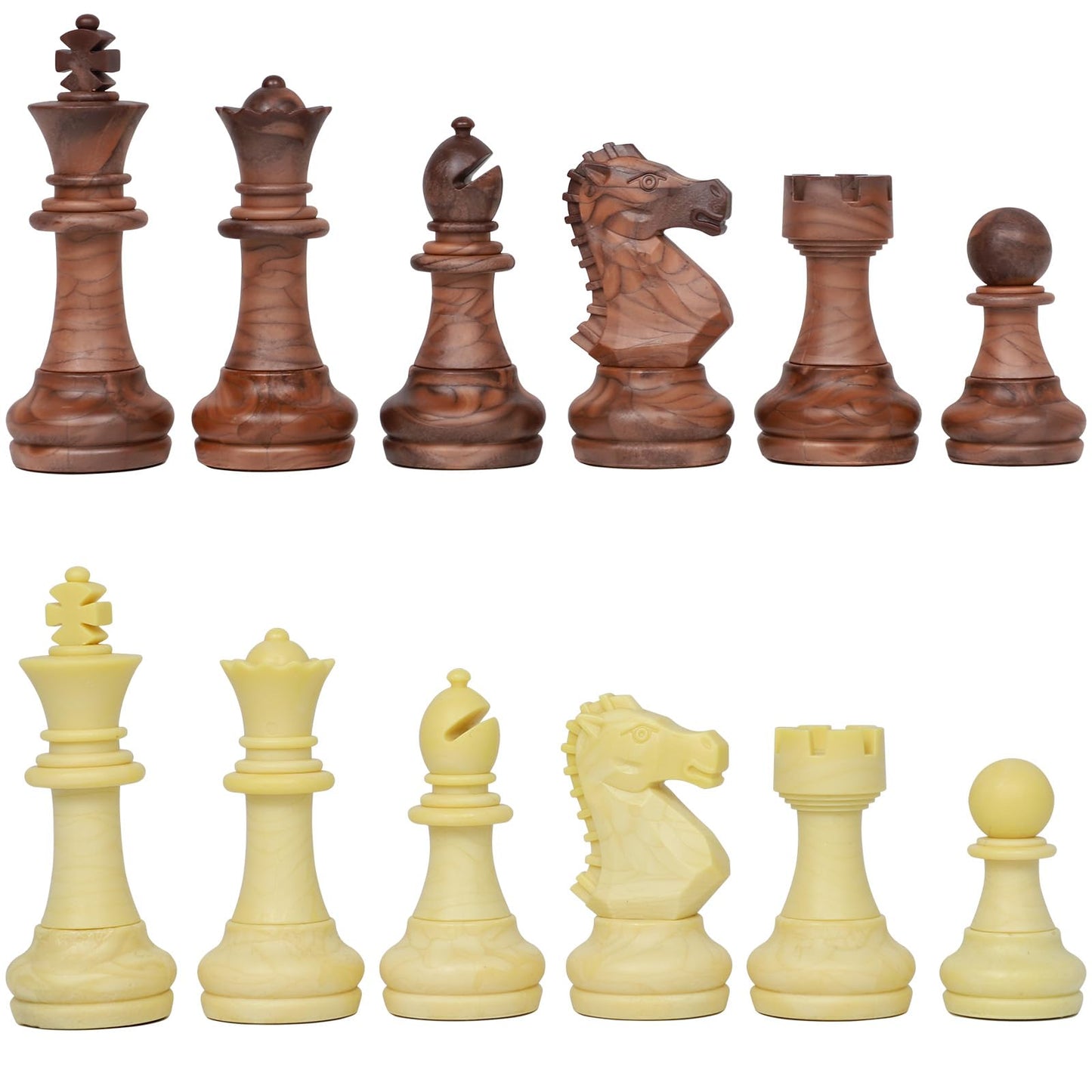 Qryovsa Luxury Staunton Chess Pieces Only 32 Chessmen Pieces Replacement of Missing Pieces Weighted Tournament Chess Pieces for Chess Set