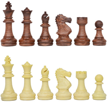 Qryovsa Luxury Staunton Chess Pieces Only 32 Chessmen Pieces Replacement of Missing Pieces Weighted Tournament Chess Pieces for Chess Set