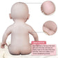 MRTOUMO 18.5 inch Full Silicone Baby Girl Lifelike Doll Newborn Baby Dolls Not Vinyl Material Reborn Doll (Ivory White)