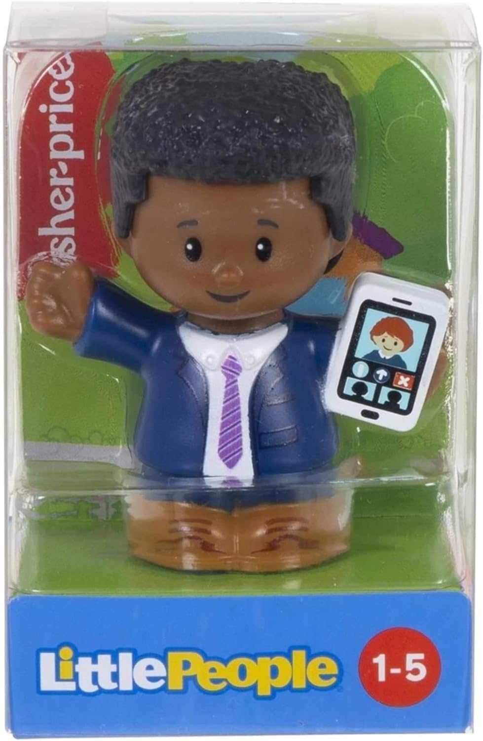 Fisher-Price Little People Bundle 4 Pack - Dad in Suit, Mom in Dress, Mom in Green Cardigan, Grandpa