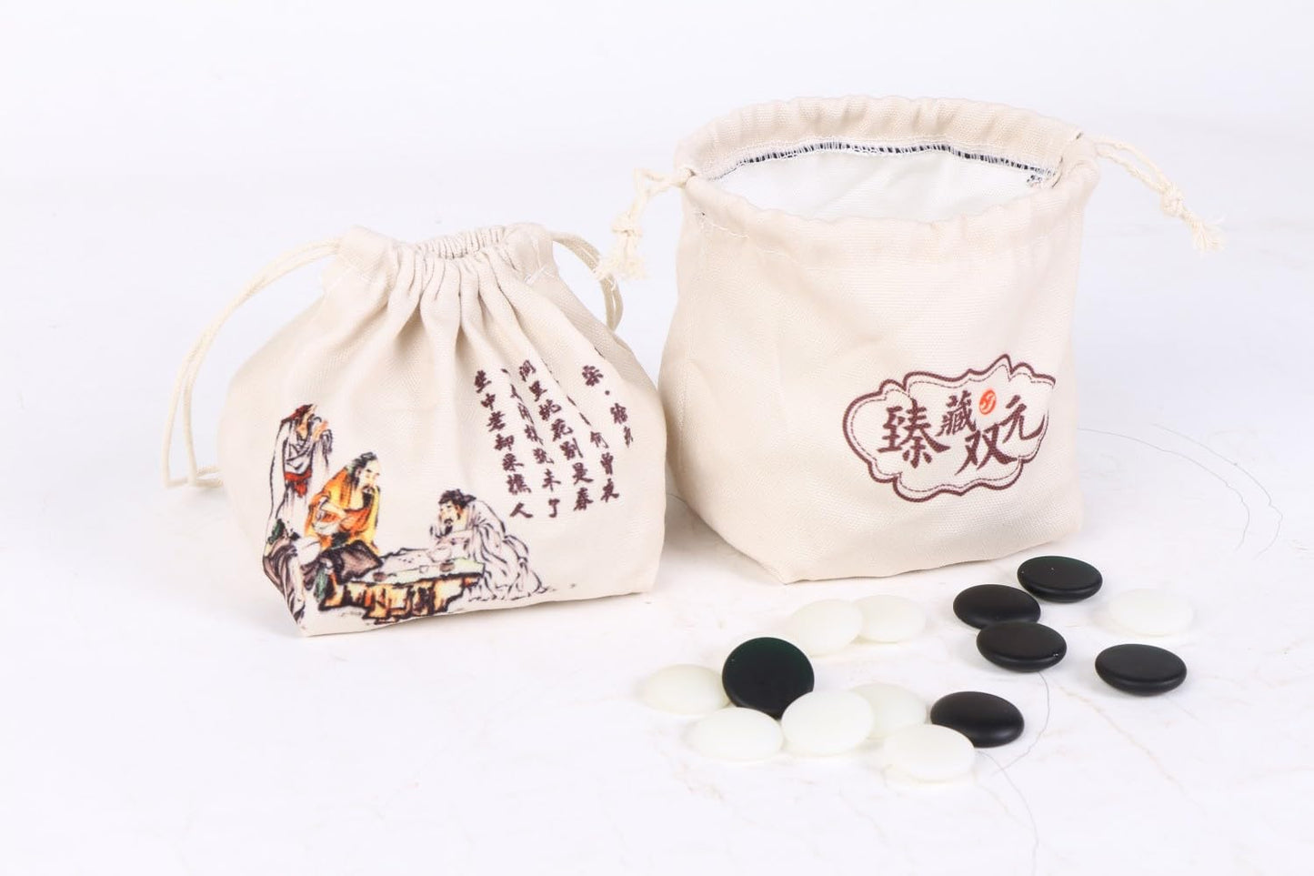 SongYun Go Stones Storage Bag Set of 2 Go Bowl Multifunction Portable Cloth Pouches