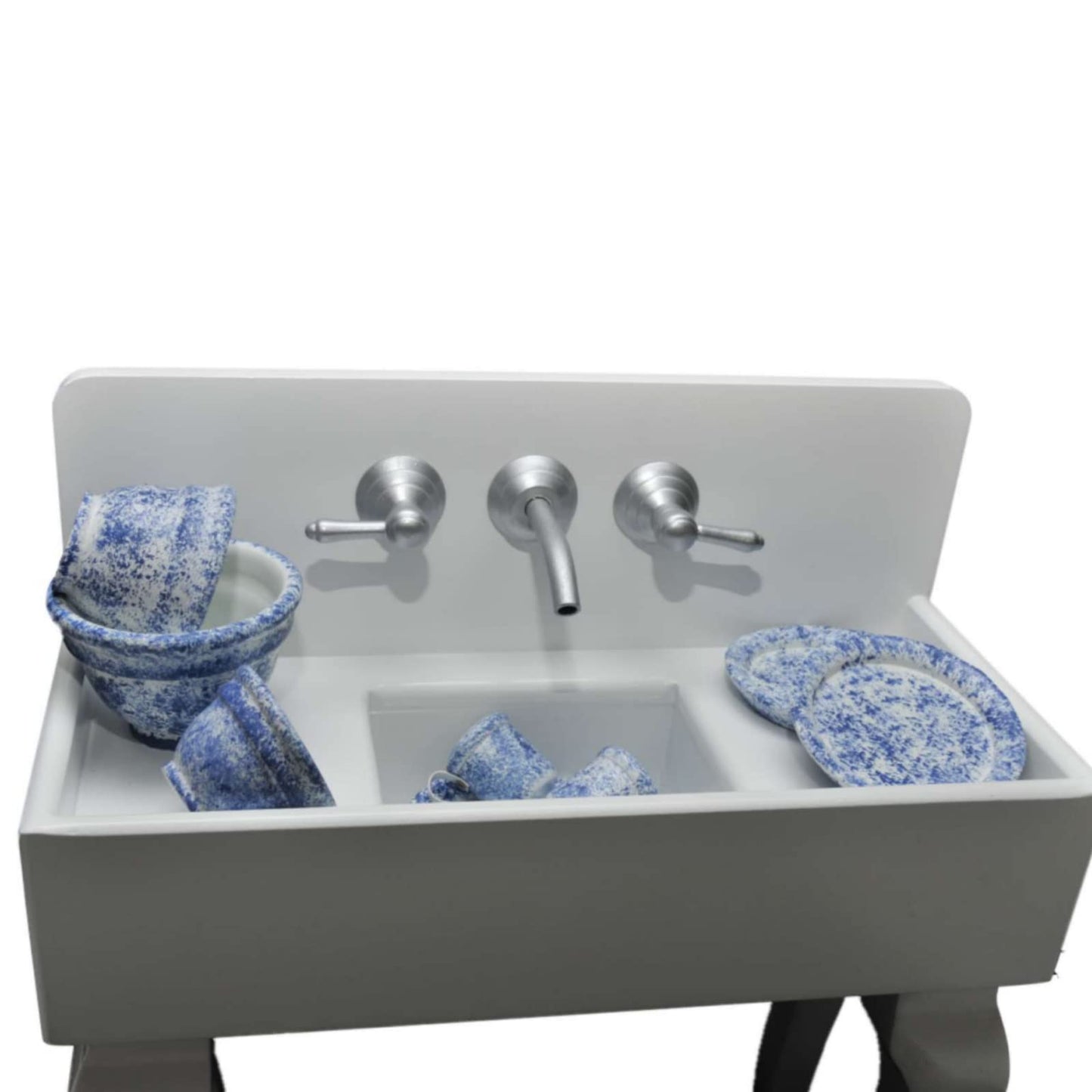 The Queen's Treasures 18 Inch Doll Furniture, Farmhouse Sink for Doll Kitchens Featuring Moving Knobs, Compatible with American Girl Kitchen Furniture