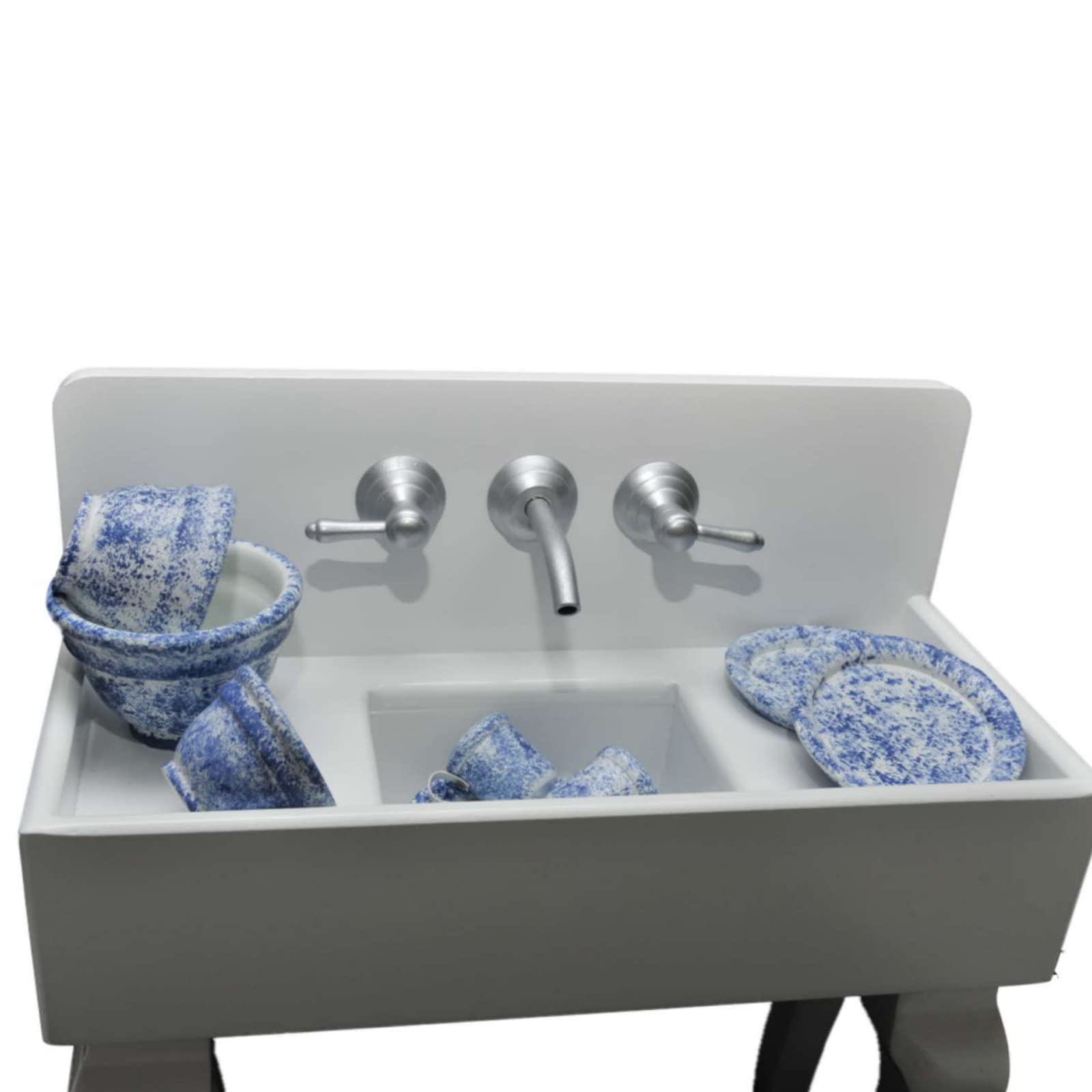 The Queen's Treasures 18 Inch Doll Furniture, Farmhouse Sink for Doll Kitchens Featuring Moving Knobs, Compatible with American Girl Kitchen Furniture