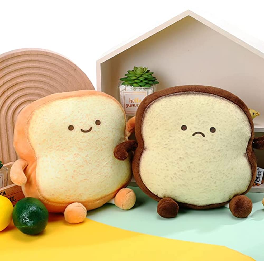 NatureMan Toast Bread Pillow,Funny Bread Shape Plush Toy Pillow, Small Cute Stuffed Plush Toast Sofa Pillow,Children's Adult Home Bedroom Decoration