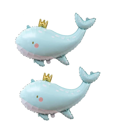 2PCS Cute Whale Shape Giant Foil Balloon Blue Whale Balloons For Ocean Animal Under The Sea Party Decoration
