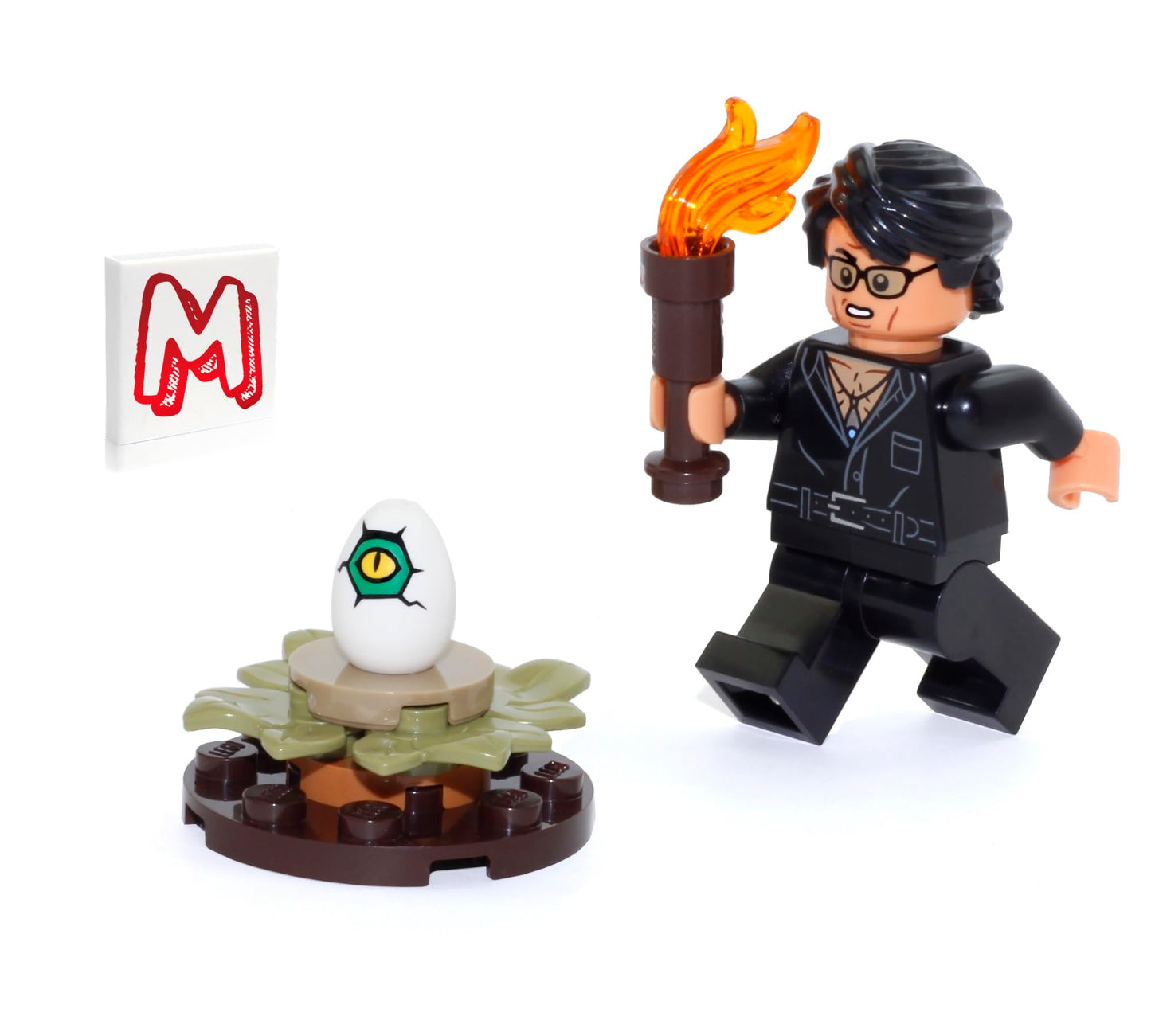 LEGO Jurassic World/Park Minifigure - Dr. Ian Malcolm (Partially Open Shirt) with Accessories