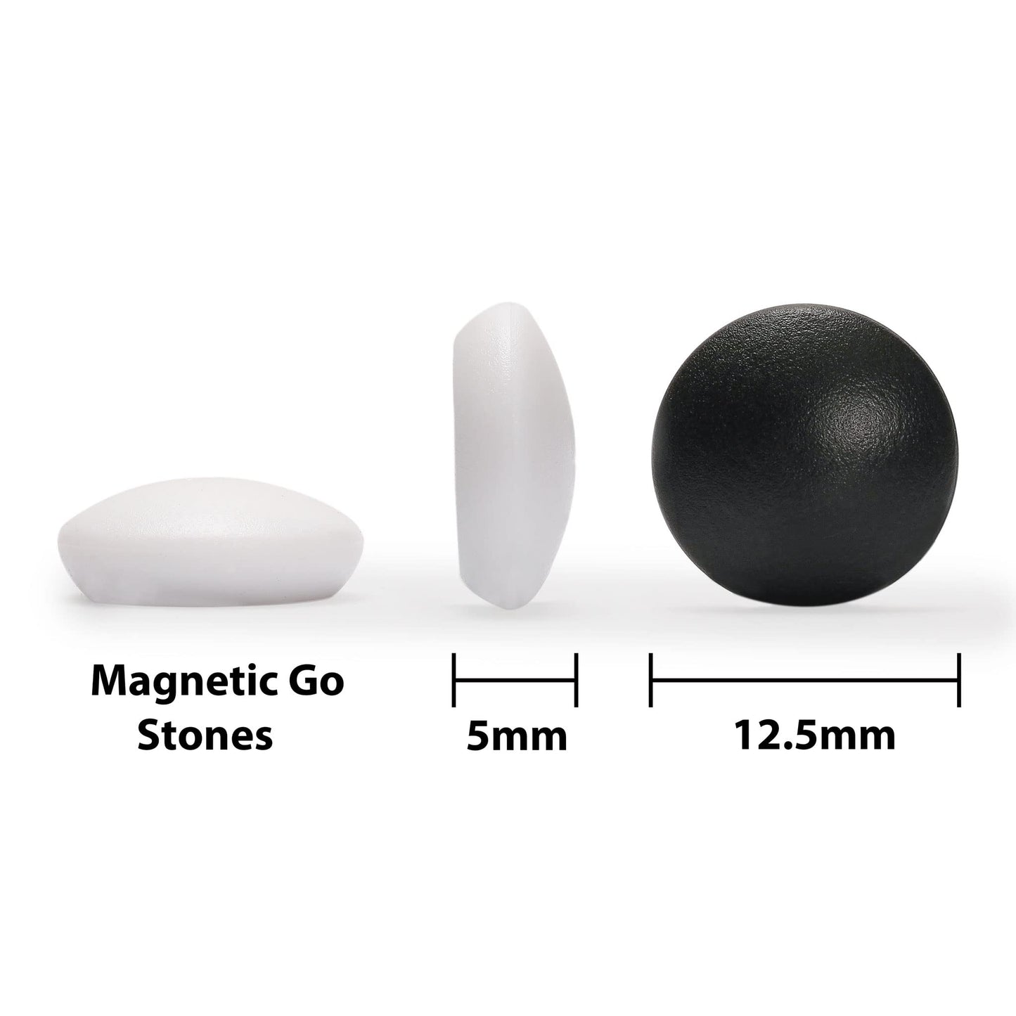 Yellow Mountain Imports Magnetic Go Game Set with Single Convex Magnetic Plastic Stones and Go Board, 11-inch