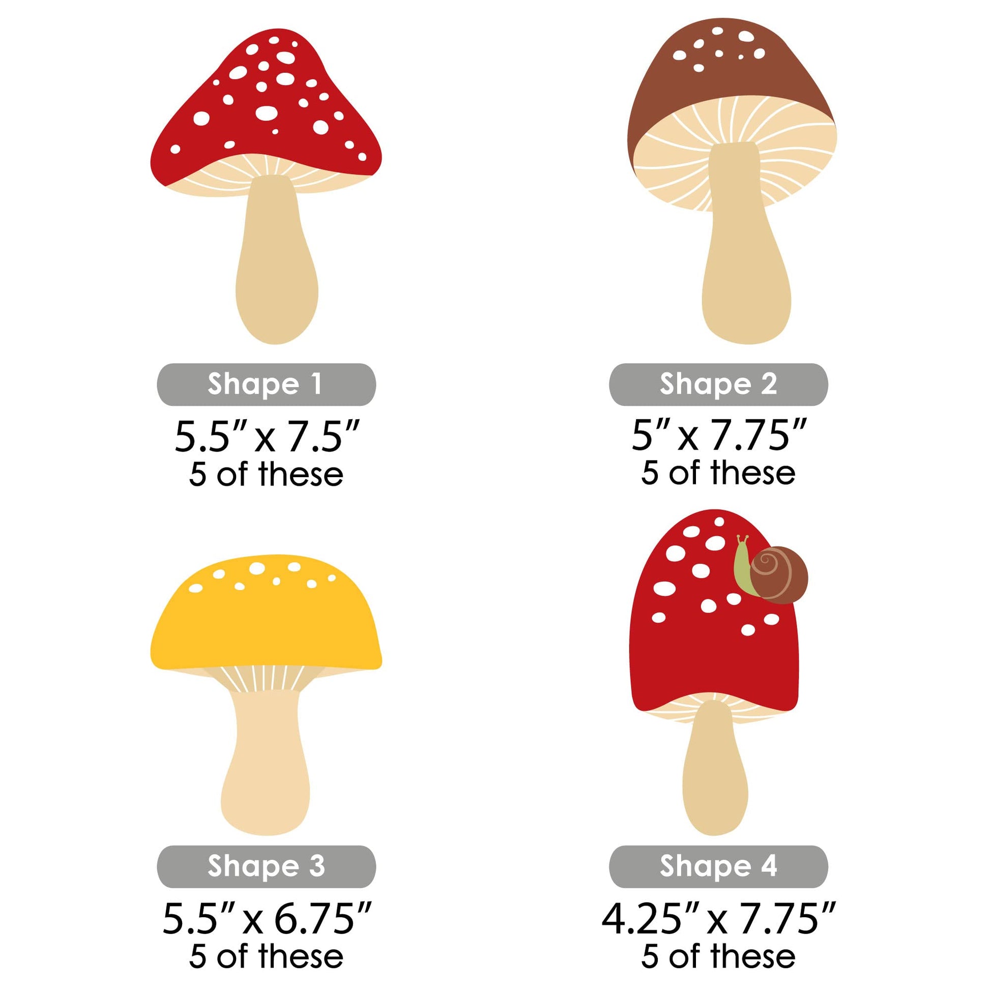 Big Dot of Happiness Wild Mushrooms - Mushroom Decorations DIY Red Toadstool Party Essentials - Set of 20