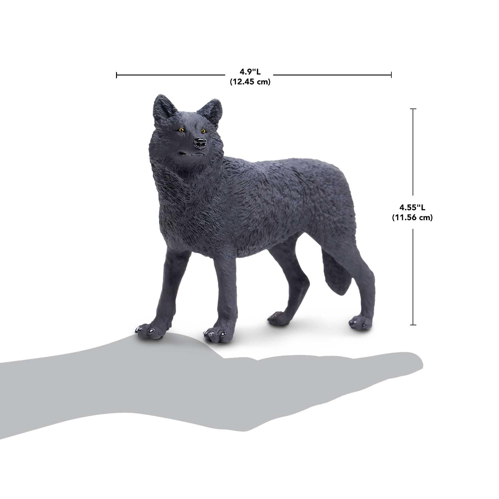 Safari Ltd. Black Wolf Figurine - Realistic 5.3" Figure - Educational Toy for Boys, Girls, and Kids Ages 1+
