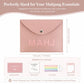 YCQDDA Mahjong Card Holder Sleeve for American Mahjong Cards, Pink PU Leather Mahjong Card Case Cover, Large Card Sleeve Protector with Snap Closure