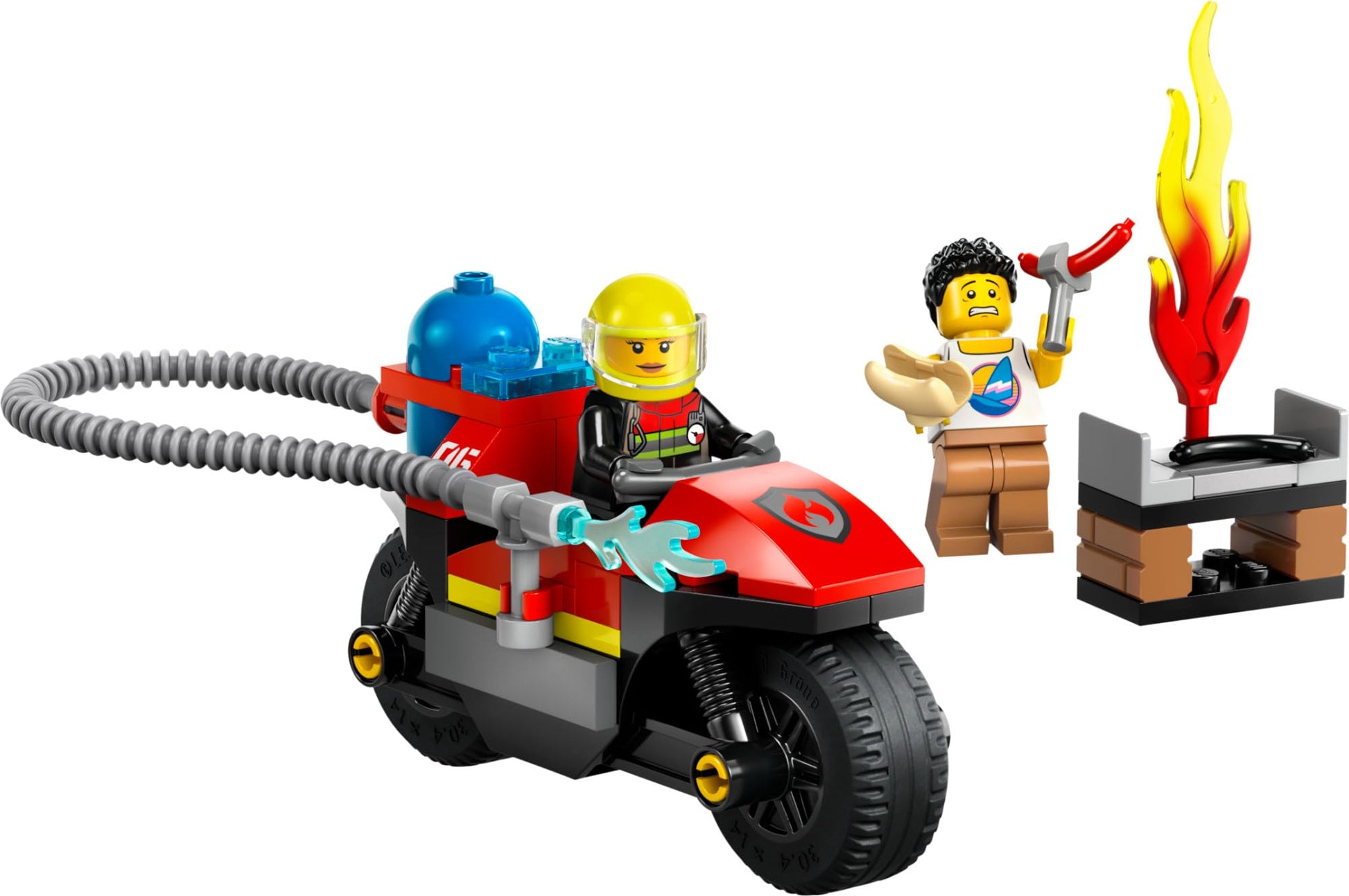 LEGO City Fire Rescue Motorcycle Firefighter Toy Playset for Kids Ages 4 and Up, Includes a Motorcycle Toy and 2 Minifigures, Fun Gift Idea or Pretend