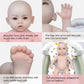 MRTOUMO 18.5 inch Full Silicone Baby Girl Lifelike Doll Newborn Baby Dolls Not Vinyl Material Reborn Doll (Ivory White)