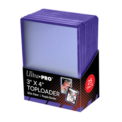 Ultra PRO - 3x4 Purple Border Toploaders 25ct. - Toploaders for Cards with Card Sleeves, Protect Baseball Cards, Sorts Cards & Collectible Trading