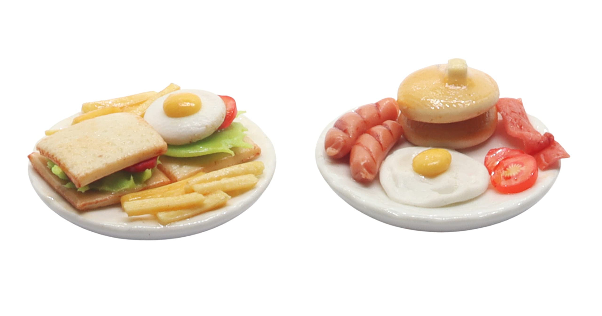 ThaiHonest Mixed Set 2 Dollhouse Miniature Pancake and Sandwich, Dollhouse Collectibles