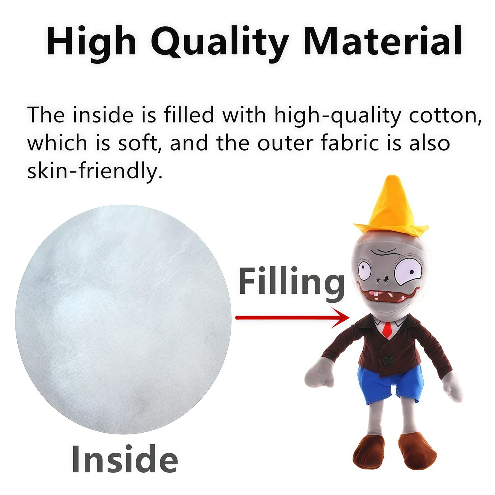 JHESAO 14 PCS Plants and Zombies Plush PVZ Zombies Plants Set Toys PVZ 1 2 Stuffed Soft Zombies Doll Zombies Plush Toy New