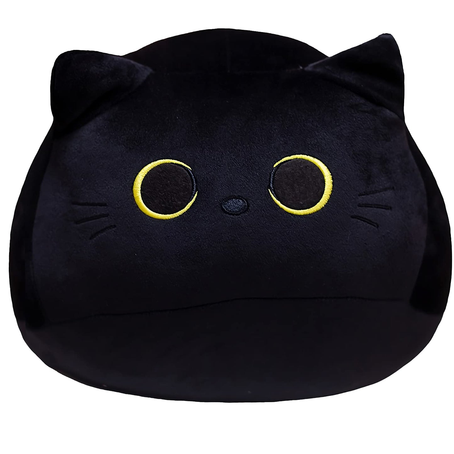 AudeRhine 10'' Cute Black Cat Plush Toys, Soft Pillow Squishy Plushies, Kawaii Cat Stuffed Animals for Home Decoration, Gift for Cat Lovers, Kids