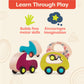 B. toys Wooden Toy Cars Set, Free Wheee-Lees, 6 Mini Vehicles, Wood Toys