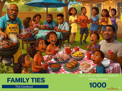 The Cookout - 1000-Piece Jigsaw Puzzle | A Cartleaux Family Ties Collection