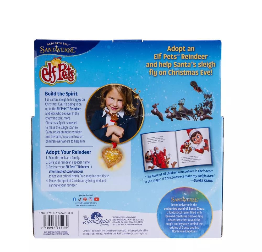 The Elf on the Shelf Elf Pets Reindeer Plush & Claus Couture Pet Sweater Accessory Multi-Item Gift Set - Includes Story Book, Offiicial Adoption