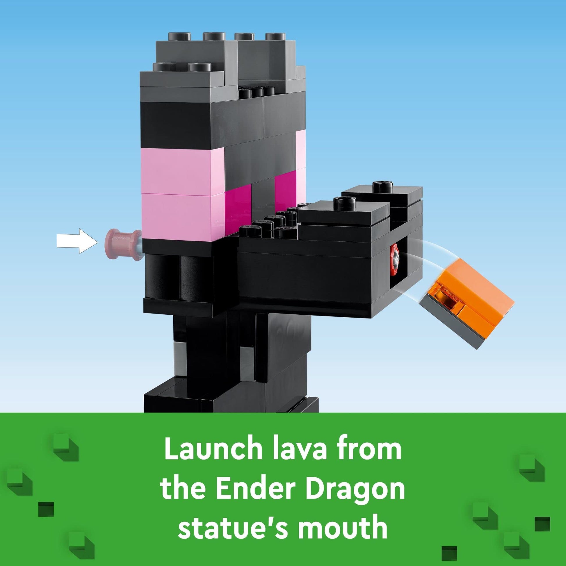 LEGO Minecraft The End Arena 21242, Player-vs-Player Battle Playset with Lava, Ender Dragon and Enderman Figures, Action Toys for Kids 8 Plus Years