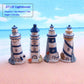 SHENIAFC Four Resin Lighthouse Models, Miniature Lighthouses, Outdoor Lighting, Garden Courtyard, Lawn, Fish Tank Decorations (Yellow+Blue)