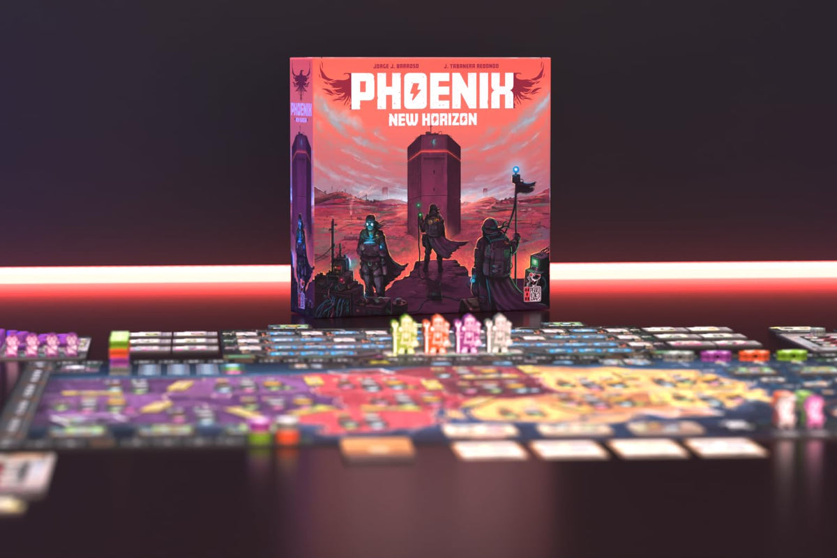 Devir - Phoenix New Horizon Board Game, PostApocalyptic Euro Strategy Game with Worker Placement & Engine Building for Adults & Teens, Age +14, 1-4