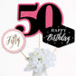Big Dot of Happiness Chic 50th Birthday - Pink, Black and Gold - Birthday Party Centerpiece Sticks - Table Toppers - Set of 15