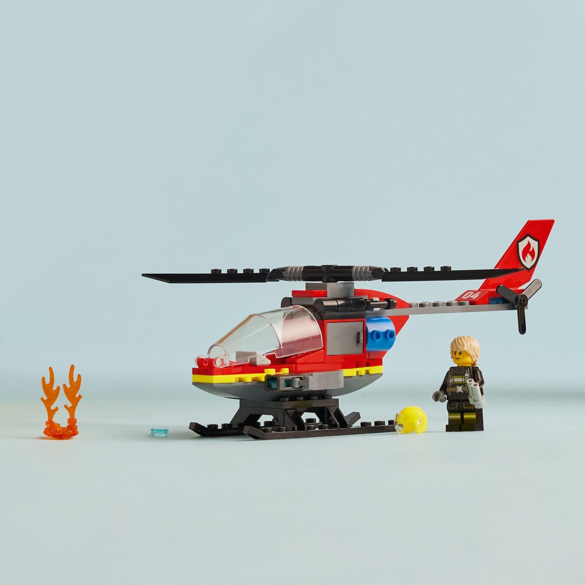 LEGO City Fire Rescue Helicopter Toy, Building Set with Firefighter Minifigure Pilot, Fun Gift or Pretend Play Toy for Boys, Girls and Kids Ages 5