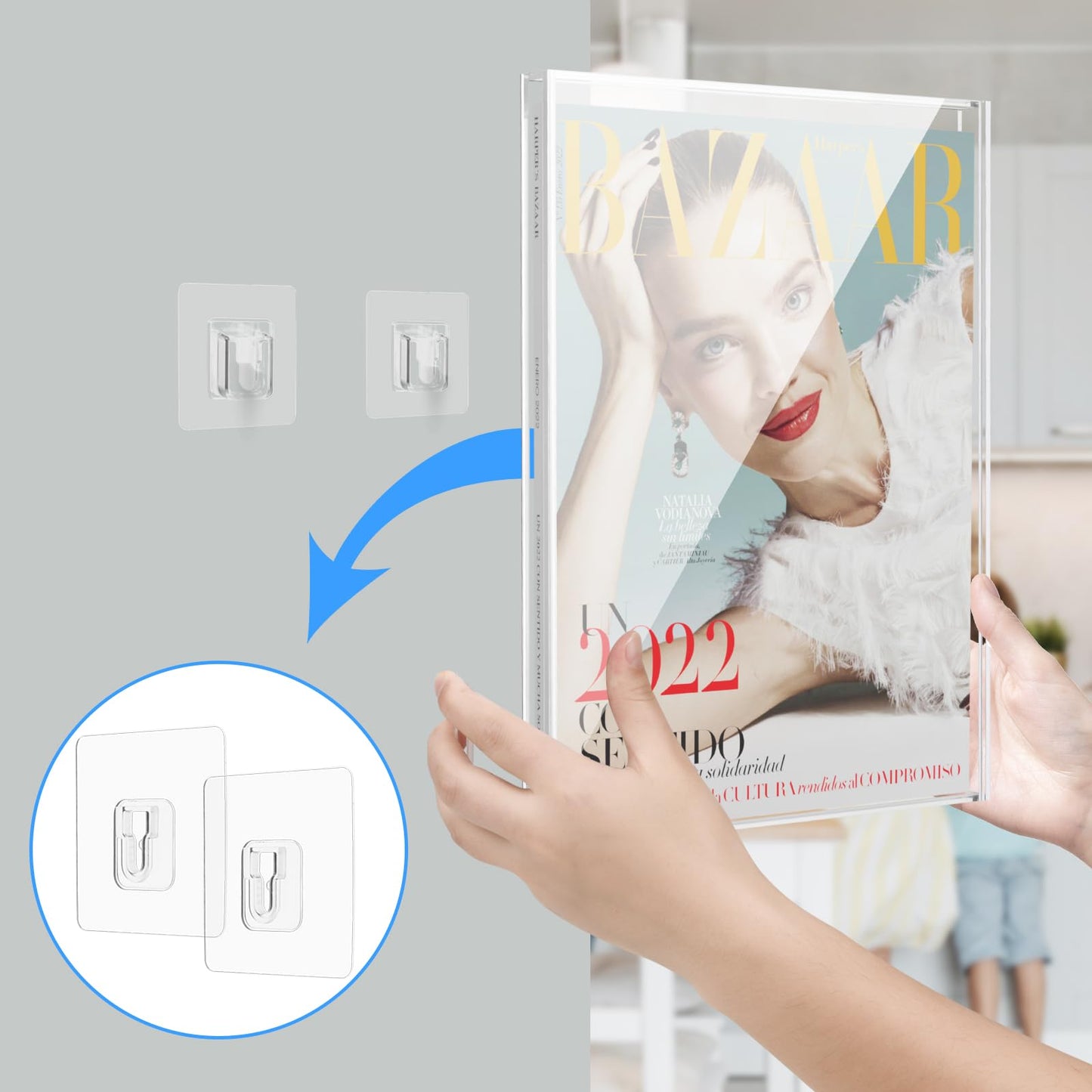 Clear Display Case for Magazine Book, Acrylic Magazine Book Frame Wall Mount, Collectible Magazine Book Storage, UV-Protection Display Magazine Book