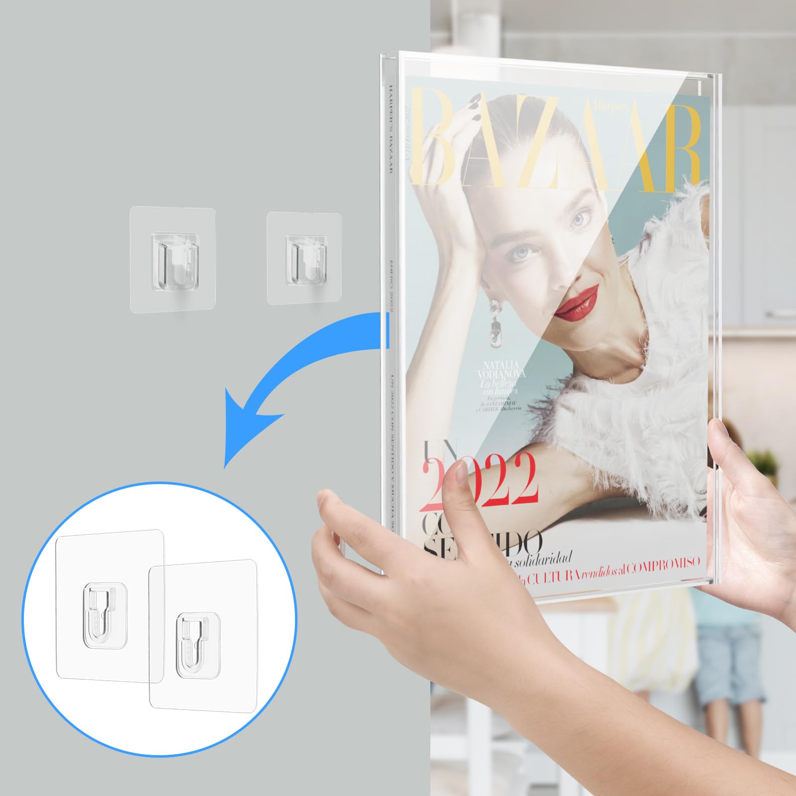 Clear Display Case for Magazine Book, Acrylic Magazine Book Frame Wall Mount, Collectible Magazine Book Storage, UV-Protection Display Magazine Book