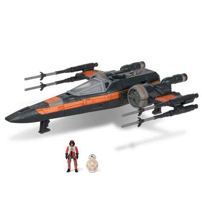 Star Wars Micro Galaxy Squadron Poe Dameron's T-70 X-Wing - 5-Inch Starfighter Class Vehicle with Two 1-Inch Micro Figure Accessories