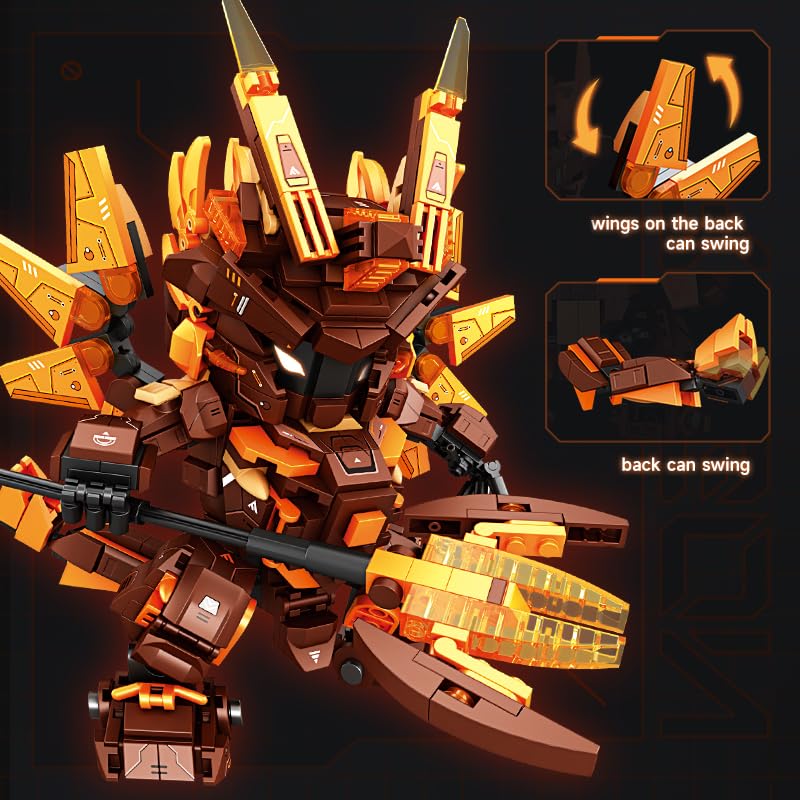 kececo Horse-Shaped Building Block Toy, Dual-Form Transformation Design, Mecha Robot Construction Playset, 573 Pieces