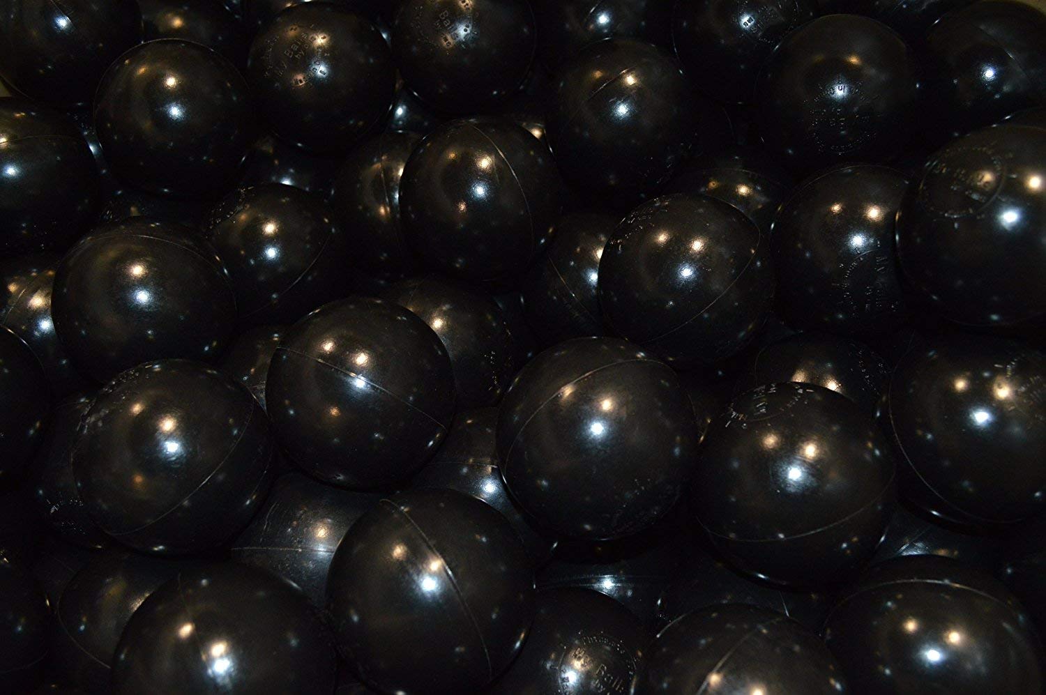 Pack of 400 Black (Pitch-Black) Jumbo 3" Heavy Duty Commercial Grade Ball Pit Balls for Business Use