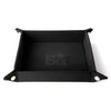 Fanroll Velvet Dice Tray with Leather Backing, Black