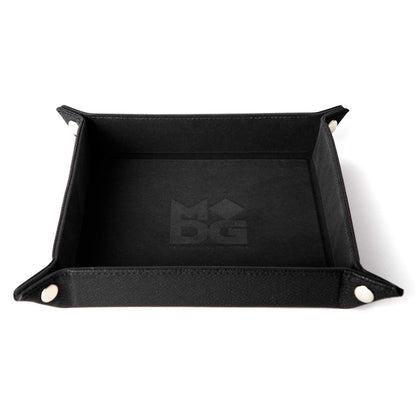 Fanroll Velvet Dice Tray with Leather Backing, Black