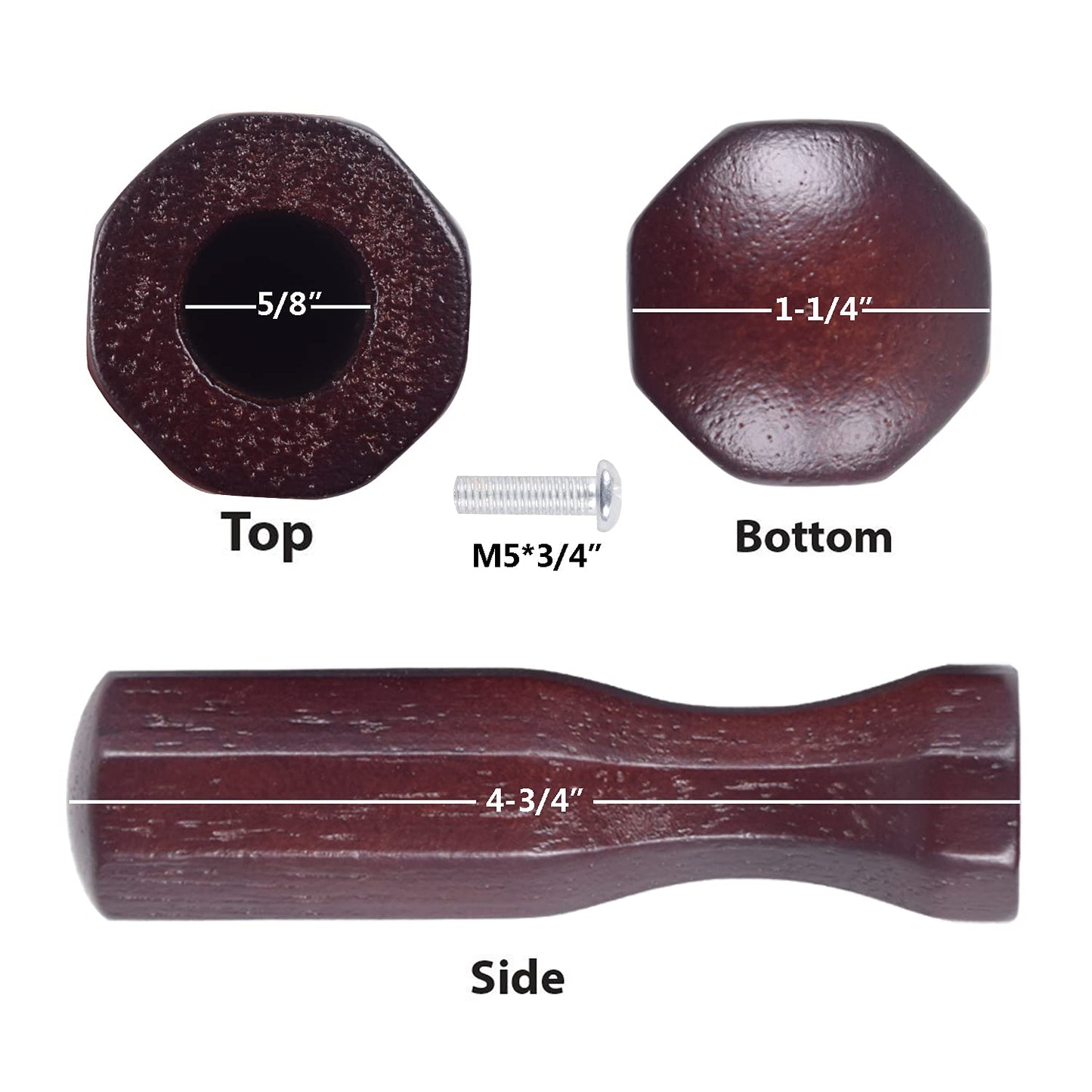 Soccer Table Handles, 5/8 inch Wooden Foosball Handle Grip, 8 Pack