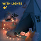 RONGFA Teepee Tent for Kids with Mat, Star Lights, Carry Case, Cotton Canvas Playhouse, Foldable Tents, Portable Children Play Tent Indoor Outdoor