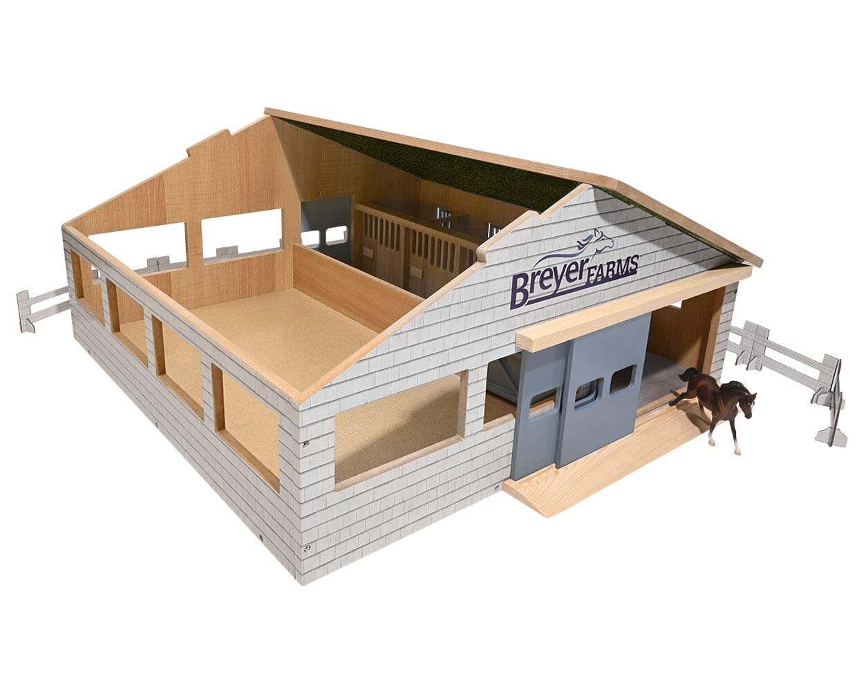 Breyer Horses Breyer Farms Deluxe Arena Stable | 24 Piece Playset | 2 Stablemates Horses Included | 24.25" L x 22" W x 10.5" H | 1:32 Scale | Model