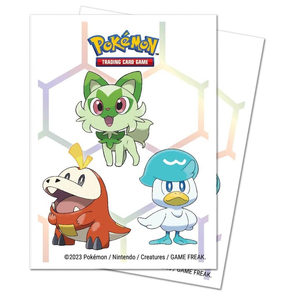 Ultra PRO - Pokémon Paldea First Partner Gaming Bundle - Includes One Card Playmat, 65ct. Card Sleeves, One Card Deck Box w/ 4 Dividers, All Packed in