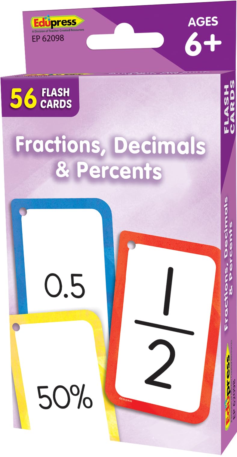 Teacher Created Resources Fractions, Decimals & Percents Flash Cards (EP62098)