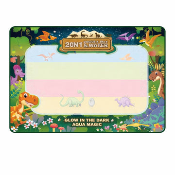 Happi Hoomin Water Doodle Mat for Kids - Mess Free Reusable Drawing & Writing Board, Neon Aqua Magic Coloring Mat, Educational Preschool Learning Toy