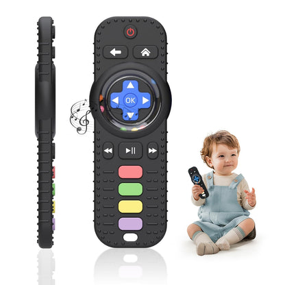 MISSLILI Teething Toy for Babies 3-6-12 Months, Silicone Baby Rattles Teether, Teething Relief Infant Toddles TV Remote Control Teether for 0-24