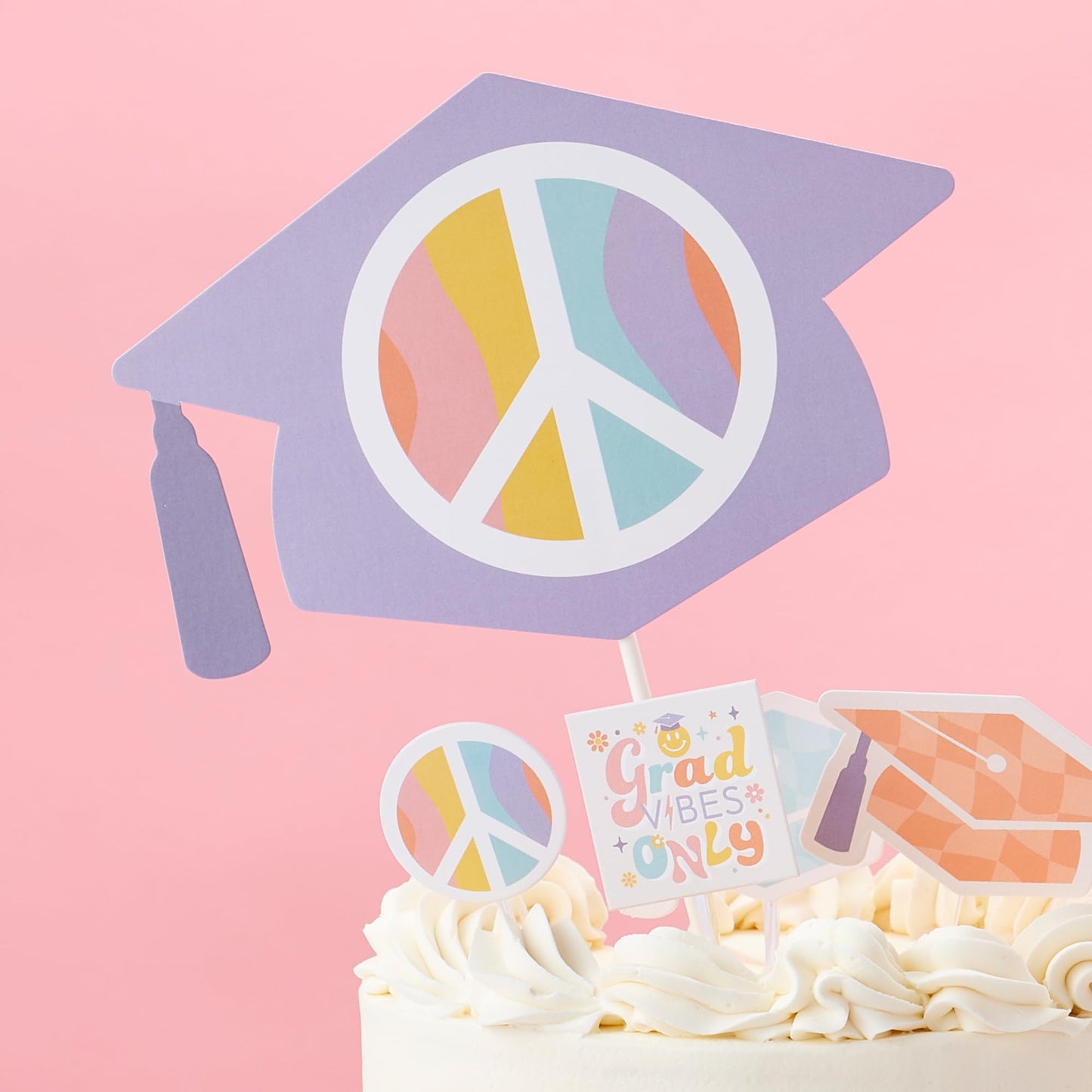 Big Dot of Happiness Groovy Grad - Hippie Graduation Party Centerpiece Sticks - Table Toppers - Set of 15