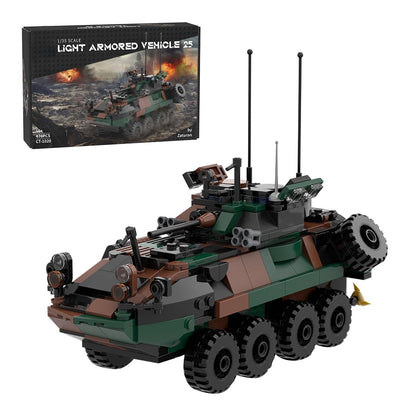 YounggDiy LAV-25 Infantry Fighting Vehicle Model Building Blocks Set, MOC-126469Army Construction Model Toy for Adult, Display and Collectible Toys