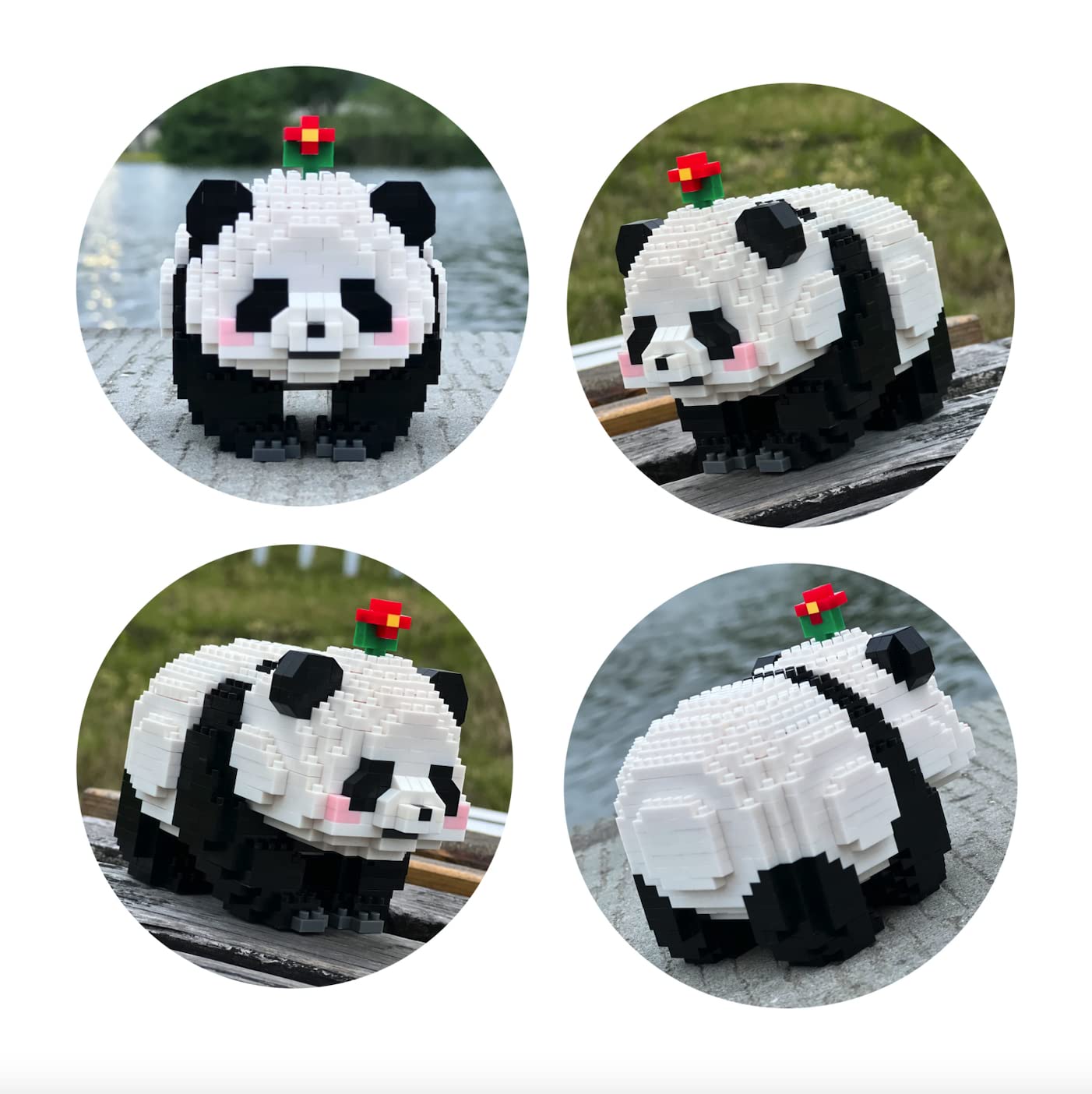 CoPlanaire Flower Panda Mini Building Blocks, 983 PCS Micro Animal Building Toy Bricks for Girls Boys and Adults